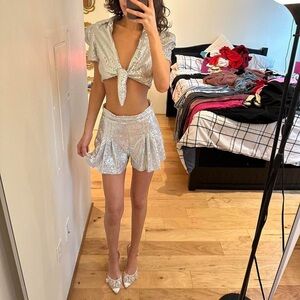 Silver Sequin Two-Piece set
